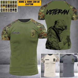 DH Personalized German Soldier/Veteran Tshirt 3D Printed HQ1909
