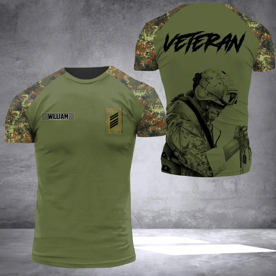 DH Personalized German Soldier/Veteran Tshirt 3D Printed HQ1909