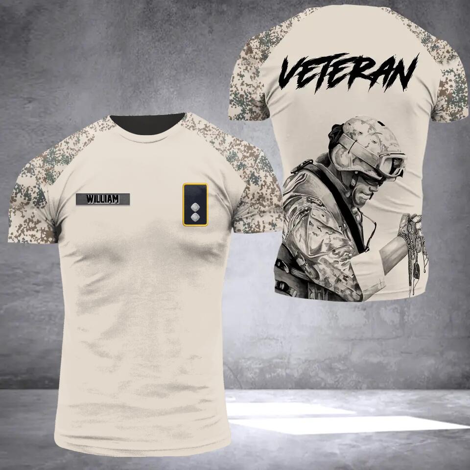 DH Personalized German Soldier/Veteran Tshirt 3D Printed HQ1909