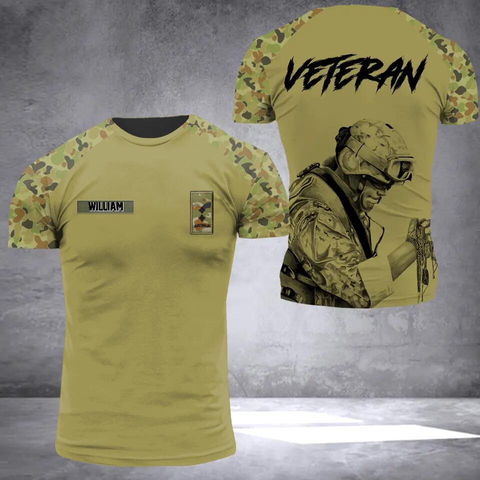 DH Personalized Australian Soldier/Veteran Tshirt 3D Printed HQ1909