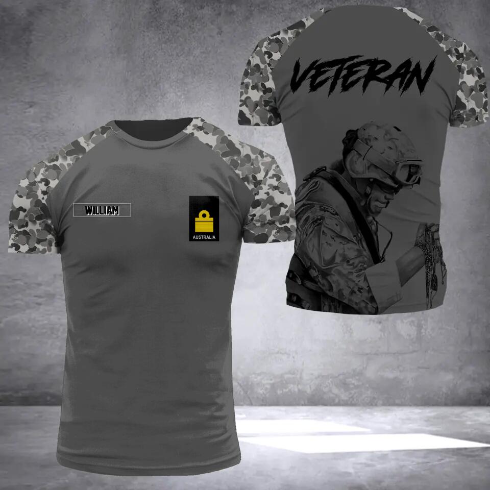 DH Personalized Australian Soldier/Veteran Tshirt 3D Printed HQ1909