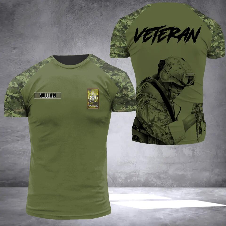 DH Personalized Canadian Soldier/Veteran Tshirt 3D Printed HQ1909