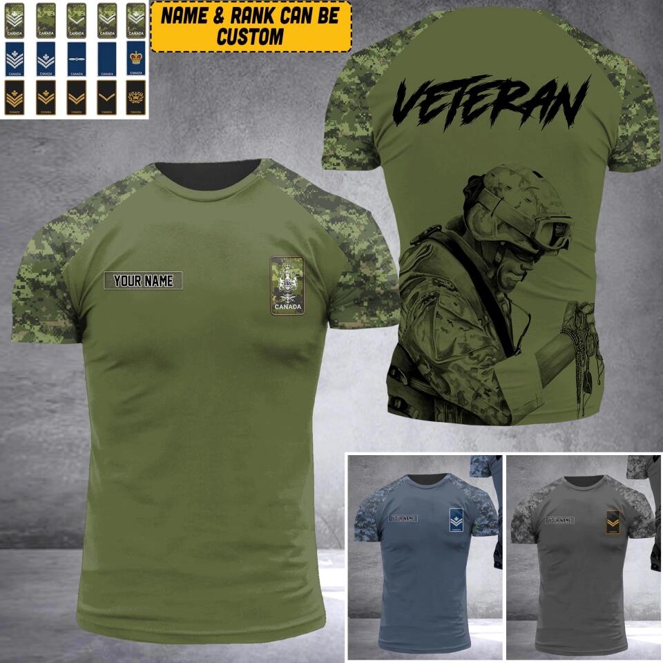 DH Personalized Canadian Soldier/Veteran Tshirt 3D Printed HQ1909
