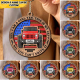 Personalized Jeep Girl Flag Wood Ornament Printed 22SEP-HQ20