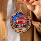 Personalized Jeep Girl Flag Wood Ornament Printed 22SEP-HQ20