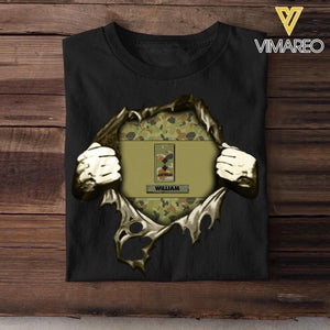 Personalized Australian Veterans/Soldier Tshirt Printed 22SEP-HY20