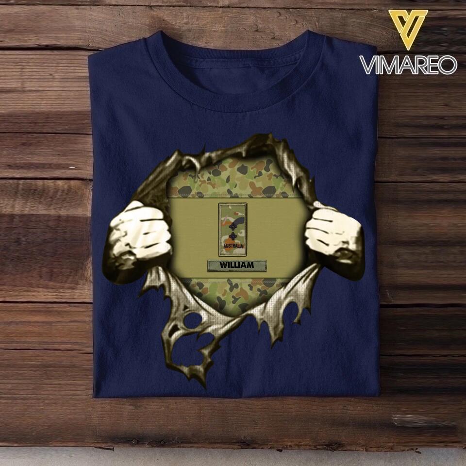 Personalized Australian Veterans/Soldier Tshirt Printed 22SEP-HY20