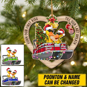 Personalized Pontoon Duck Couple Christmas Ornament Printed 22SEP-DT20
