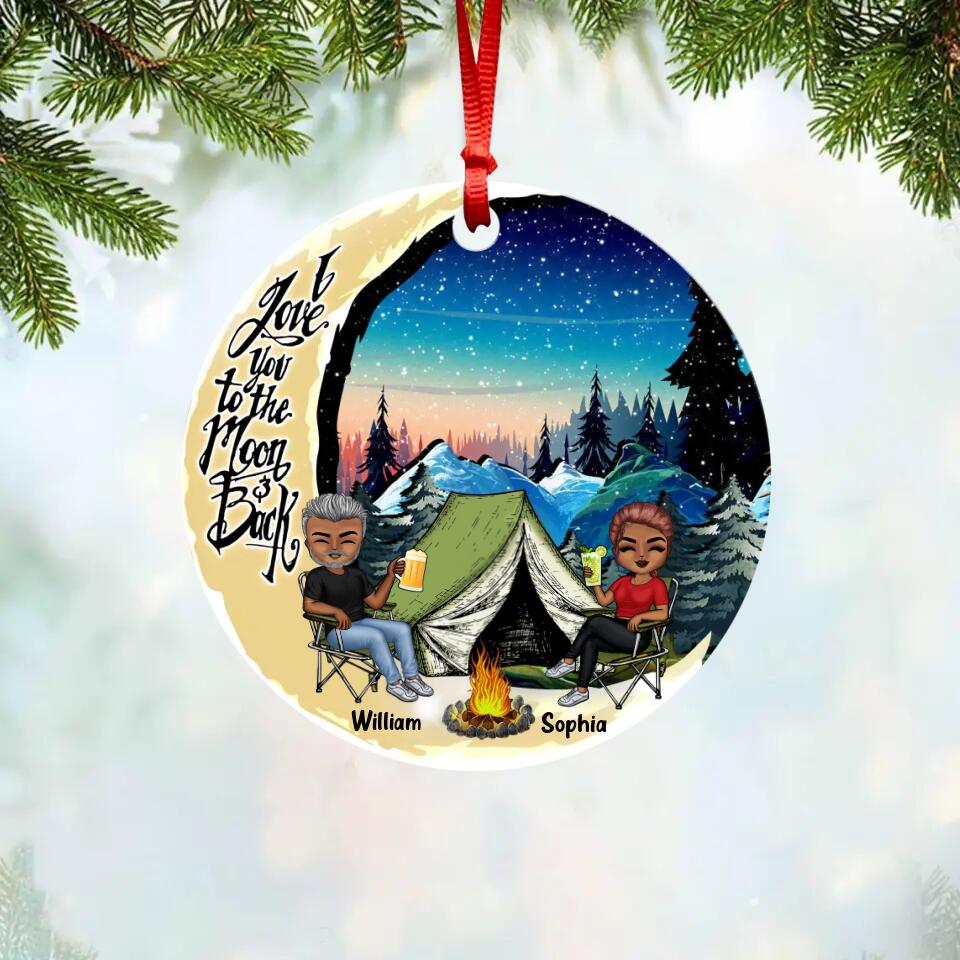 Personalized I Love You To The Moon And Back Couple Camping Christmas Ornament Printed 22SEP-HQ21