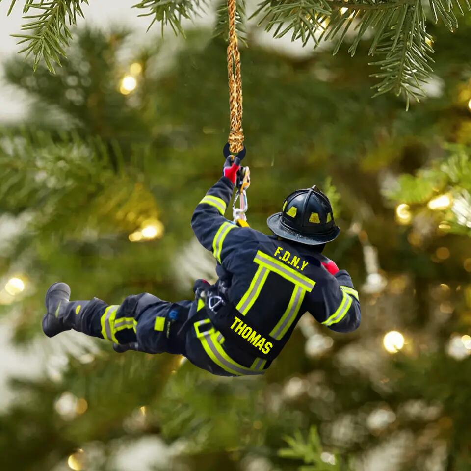 Personalized US Firefighter Christmas Ornament Printed 22SEP-DT21