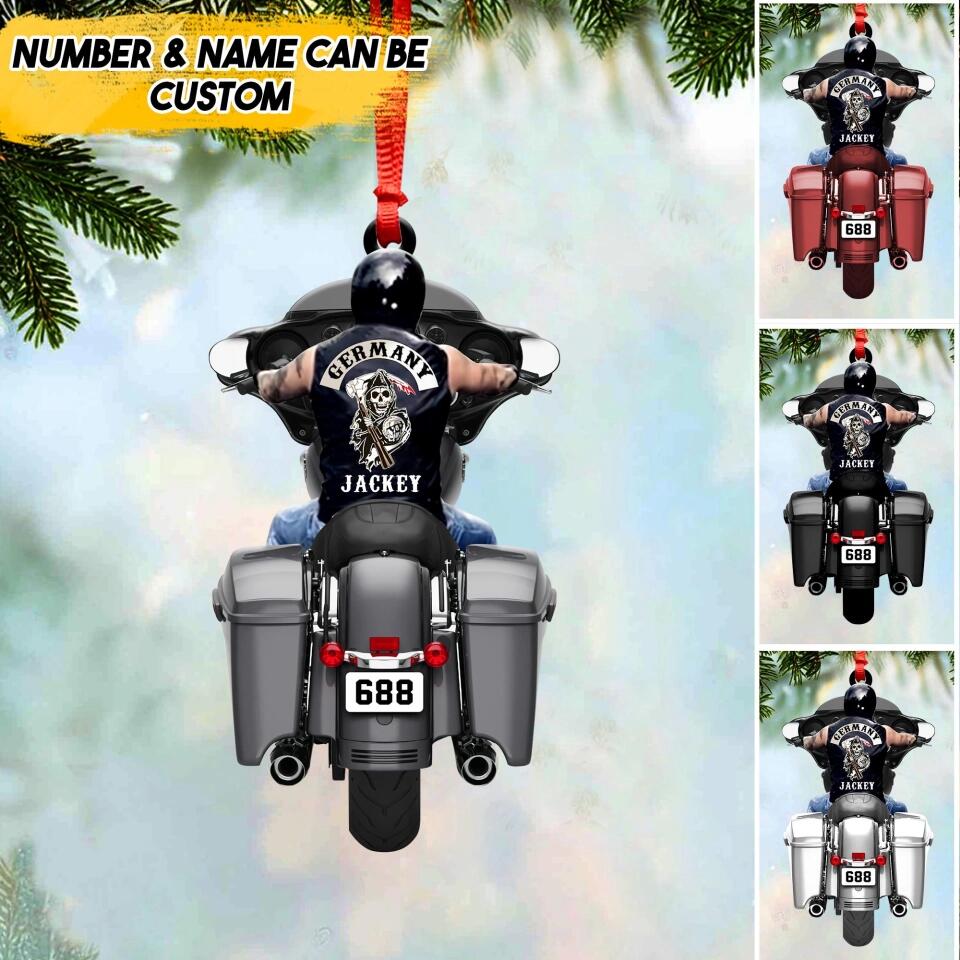 Personalized German Motorbike Lovers Christmas Ornament Printed 22SEP-HQ21