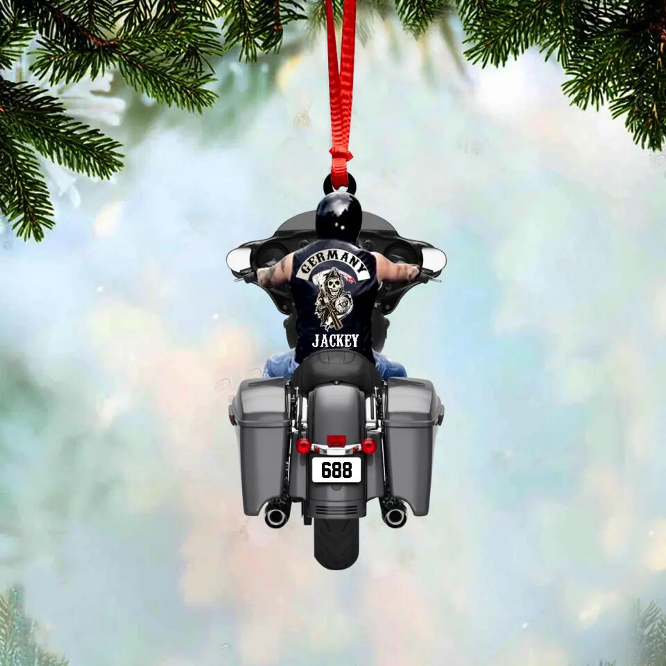 Personalized German Motorbike Lovers Christmas Ornament Printed 22SEP-HQ21