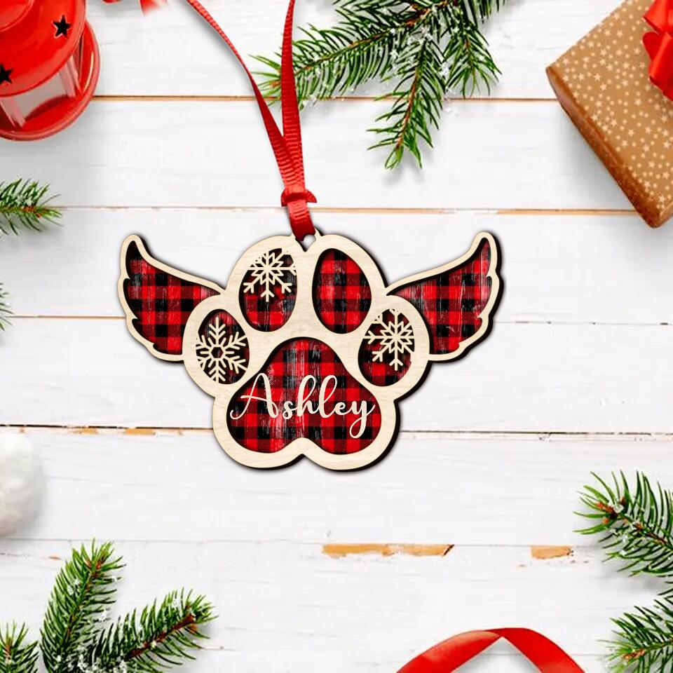 Personalized Memorial Dog Caro Chistmas Wood Ornament Printed DTDM2209