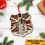 Personalized United Kingdom Veteran/Solidier Wood  Ornament Printed DMDT2209
