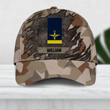 Personalized Sweden Veteran/ Solider Camo Rank Peaked Cap 3D Printed QTDT2309