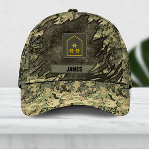 Personalized Austrian Veteran/ Solider Camo Rank Peaked Cap 3D Printed QTDT2309