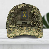 Personalized Austrian Veteran/ Solider Camo Rank Peaked Cap 3D Printed QTDT2309