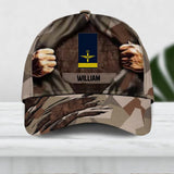 Personalized Sweden Veteran/ Solider Camo Rank Hand Peaked Cap 3D Printed QTDT2309