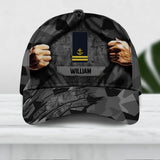 Personalized Sweden Veteran/ Solider Camo Rank Hand Peaked Cap 3D Printed QTDT2309