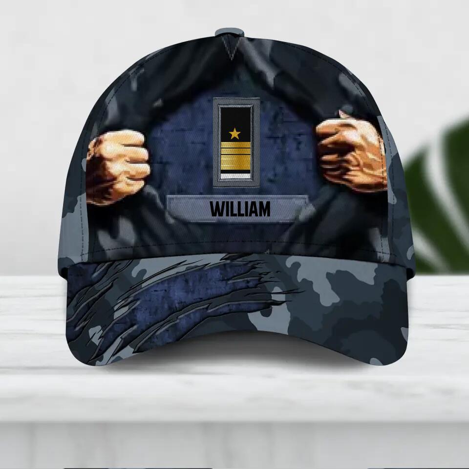 Personalized Irish Veteran/ Solider Camo Rank Hand Peaked Cap 3D Printed QTDT2309