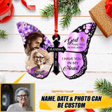 Personalized Memorial Grandma God Has You In His Arm, I Have You In My Heart Wood  Ornament Printed DMVQ2309