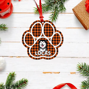 Personalized Dog Paw Color Wood  Ornament Printed DMHY2209