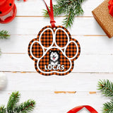 Personalized Dog Paw Color Wood  Ornament Printed DMHY2209