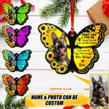 Personalized Memorial Dog Don't Cry For Me Butterfly Wood Ornament Printed DMVQ2309