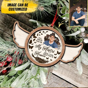 Personalized I'll Hold You In My Heart Until I Can Hold You In Heaven Memorial Wood Ornament Printed DMDT2309