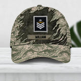 Personalized UK Veteran/ Solider Camo Rank Peaked Cap 3D Printed QTDT2409