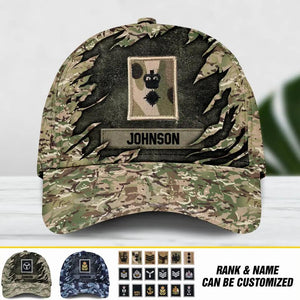 Personalized UK Veteran/ Solider Camo Rank Peaked Cap 3D Printed QTDT2409