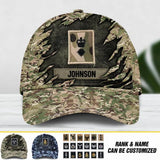 Personalized UK Veteran/ Solider Camo Rank Peaked Cap 3D Printed QTDT2409