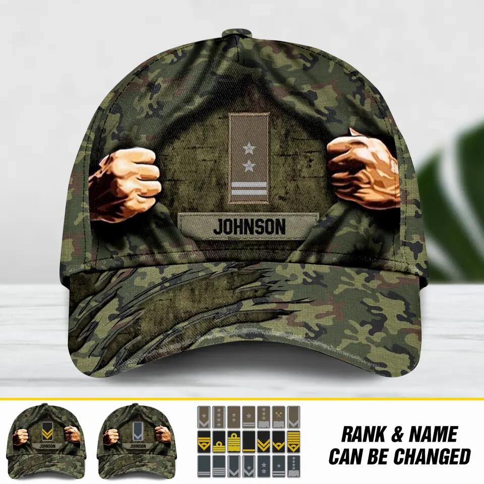 Personalized Poland Veteran/ Solider Camo Rank  Hand Peaked Cap 3D Printed QTDT2409