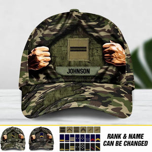 Personalized French Veteran/ Solider Camo Rank  Hand Peaked Cap 3D Printed QTDT2409