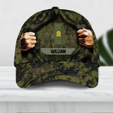 Personalized Finland Veteran/ Solider Camo Rank Hand Peaked Cap 3D Printed QTDT2409