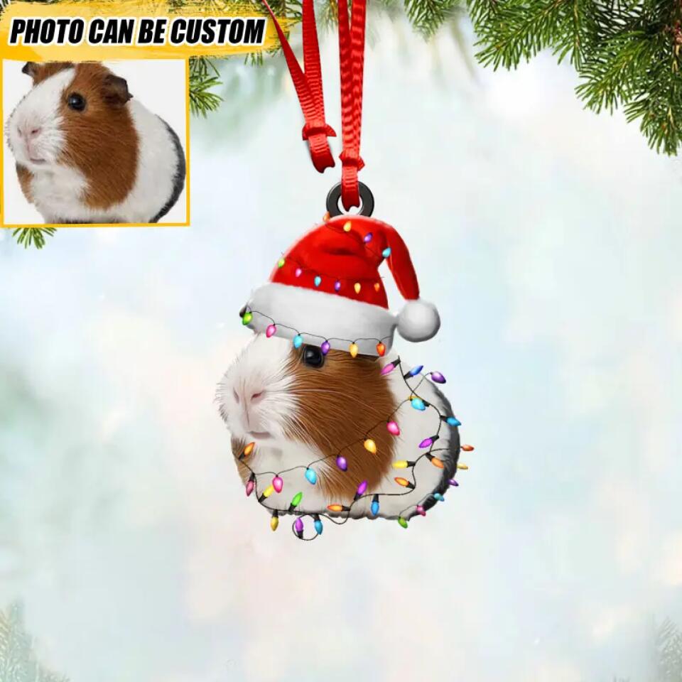 Personalized Guinea Pig Lovers Christmas Wood Ornament Printed QTVQ2409