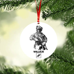 Personalized France Veteran/Solider  With Rank Wood  Ornament Printed DMHY2409