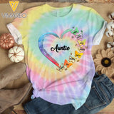 Personalized Auntie Butterflies Heart Tie Dye Tshirt DMHY2409