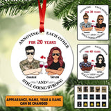 Personalized Annoying Each Other For Many Years Still Going Strong British Veteran/Solider And Wife Christmas Wood Ornament Anniversary Gifts 22SEP-HY24