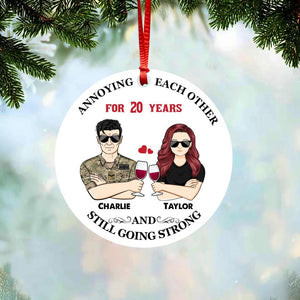 Personalized Annoying Each Other For Many Years Still Going Strong British Veteran/Solider And Wife Christmas Wood Ornament Anniversary Gifts 22SEP-HY24