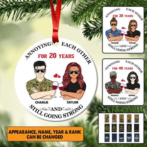 Personalized Annoying Each Other For Many Years Still Going Strong Australian Veteran/Solider And Wife Christmas Wood Ornament Anniversary Gifts 22SEP-HY24