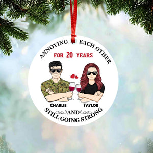 Personalized Annoying Each Other For Many Years Still Going Strong Australian Veteran/Solider And Wife Christmas Wood Ornament Anniversary Gifts 22SEP-HY24