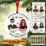 Personalized Annoying Each Other For Many Years Still Going Strong Swiss Veteran/Solider And Wife Christmas Wood Ornament Anniversary Gifts 22SEP-HY24