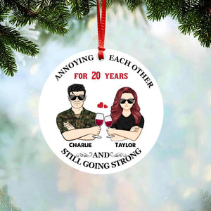 Personalized Annoying Each Other For Many Years Still Going Strong Swiss Veteran/Solider And Wife Christmas Wood Ornament Anniversary Gifts 22SEP-HY24