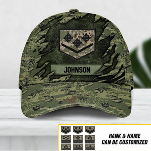 Personalized Croatian Veteran/ Solider Camo Rank Peaked Cap 3D Printed QTDT2609