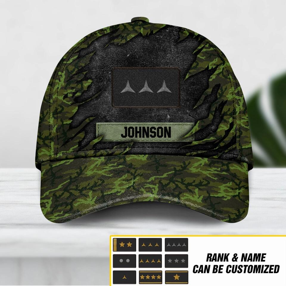 Personalized Czech Veteran/ Solider Camo Rank Peaked Cap 3D Printed QTDT2609