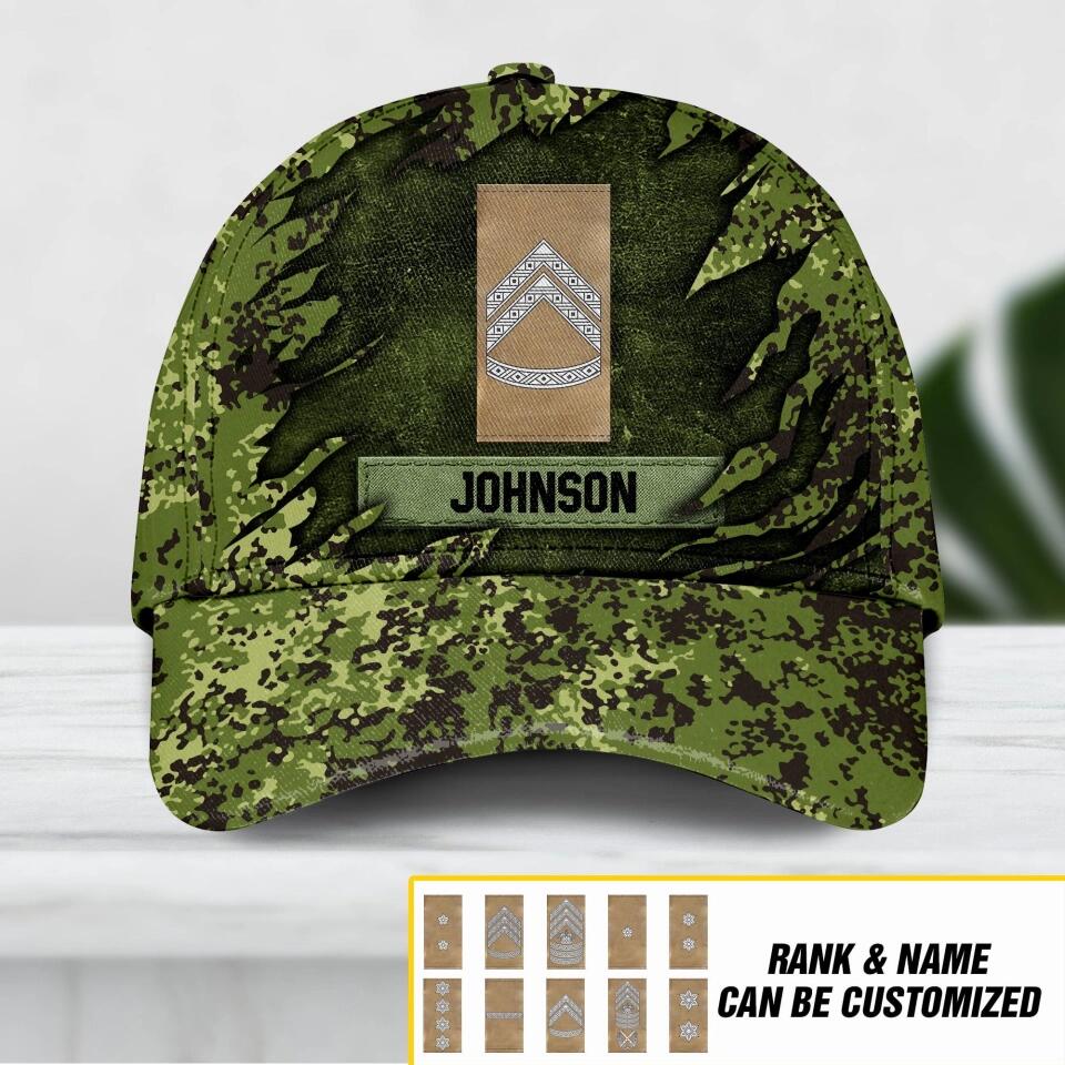 Personalized Danish Veteran/ Solider Camo Rank Peaked Cap 3D Printed QTDT2609
