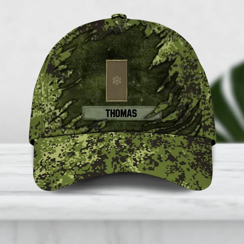 Personalized Danish Veteran/ Solider Camo Rank Peaked Cap 3D Printed QTDT2609