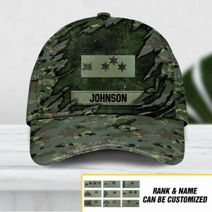 Personalized Spanish Veteran/ Solider Camo Rank Peaked Cap 3D Printed QTDT2609