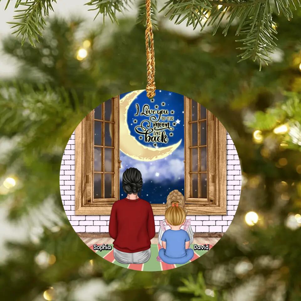 Personalized I Love You To The Moon And Back Grandma Kid Christmas Ornament Printed 22SEP-DT26